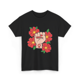 Feminist Fist Flowers Feminism T-Shirt - Black