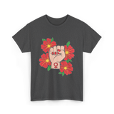 Feminist Fist Flowers Feminism T-Shirt - Dark Heather