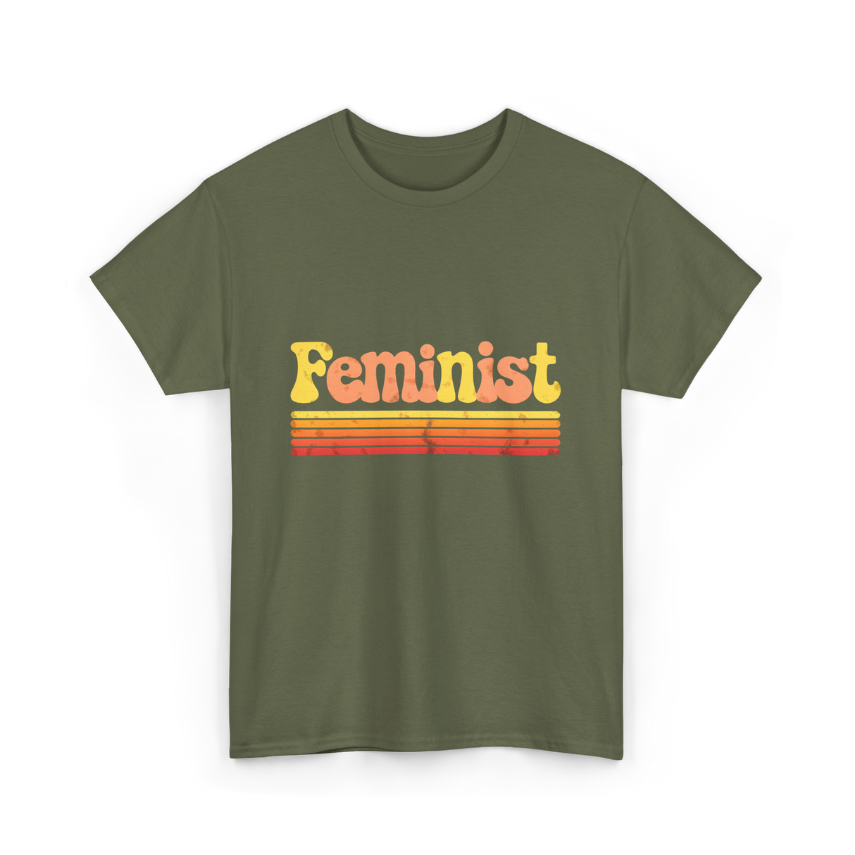 Feminist Retro Feminism Equality T-Shirt - Military Green