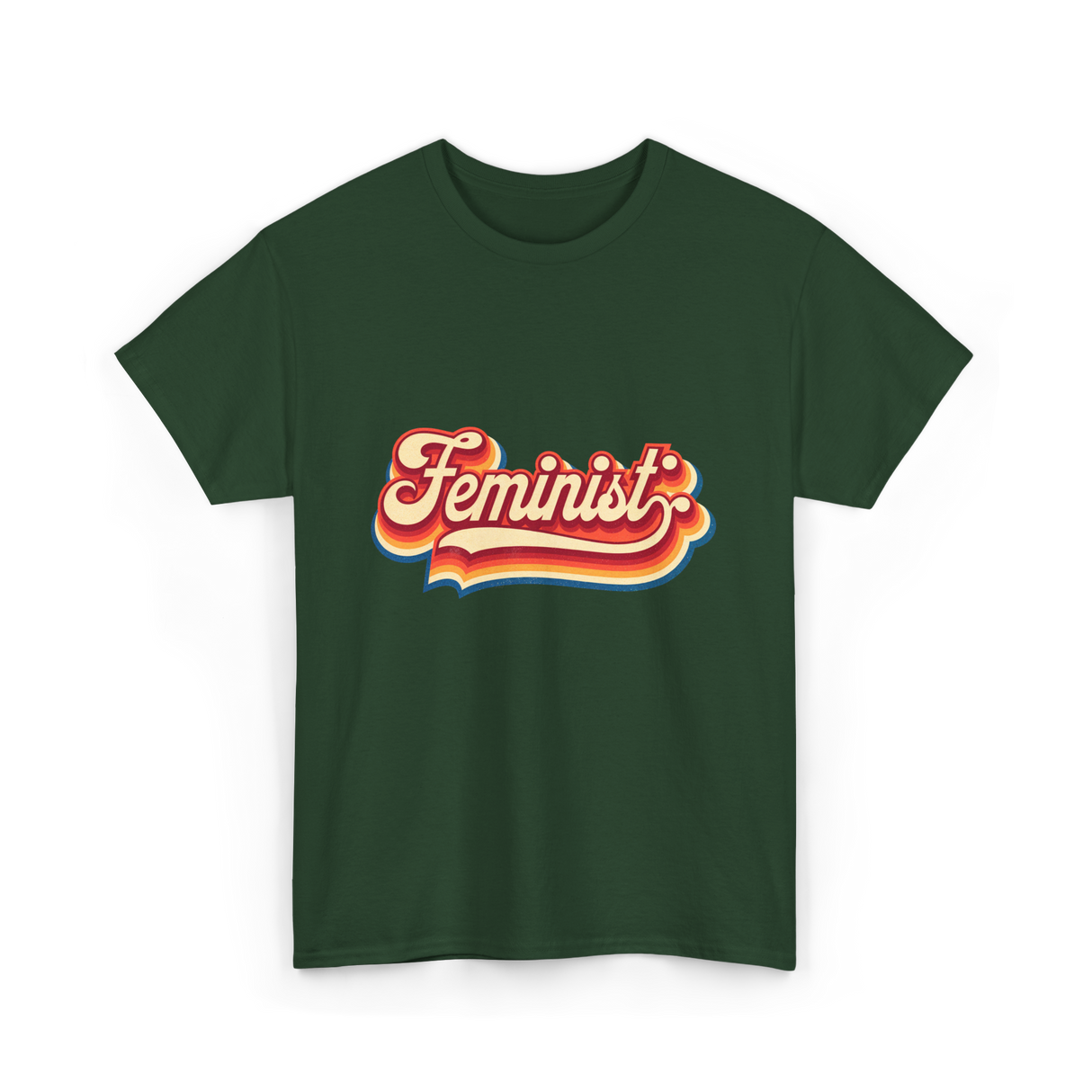 Feminist Retro Feminism Movement T-Shirt - Forest Green