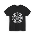 Fire Dept Firefighter Badge T-Shirt - Black