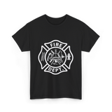 Fire Dept Firefighter Badge T-Shirt - Black