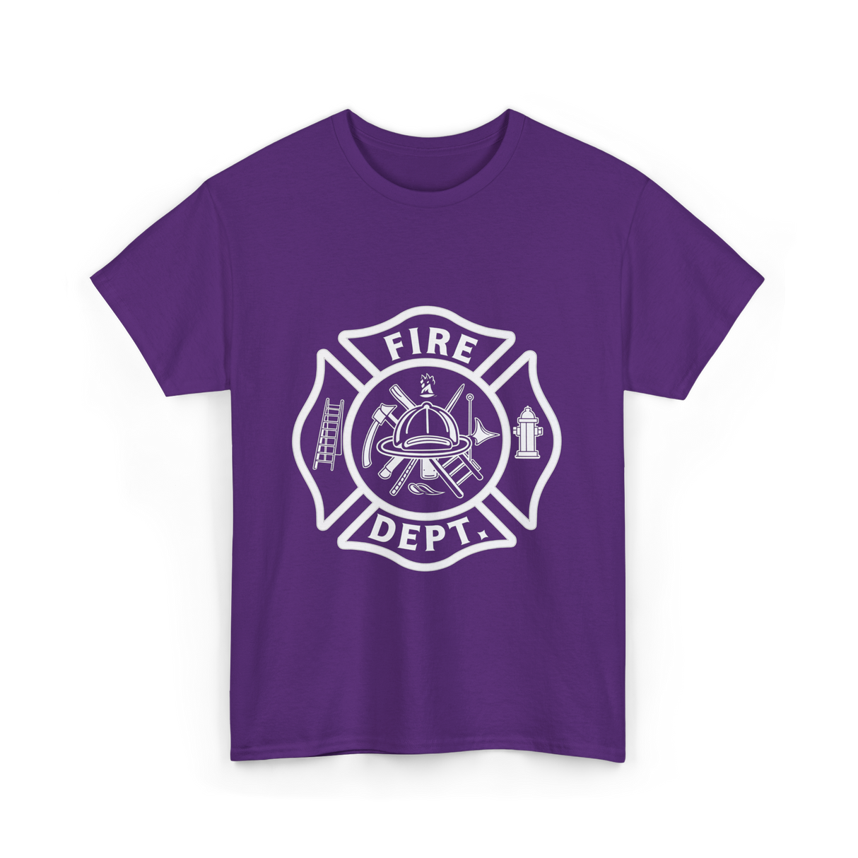 Fire Dept Firefighter Badge T-Shirt - Purple