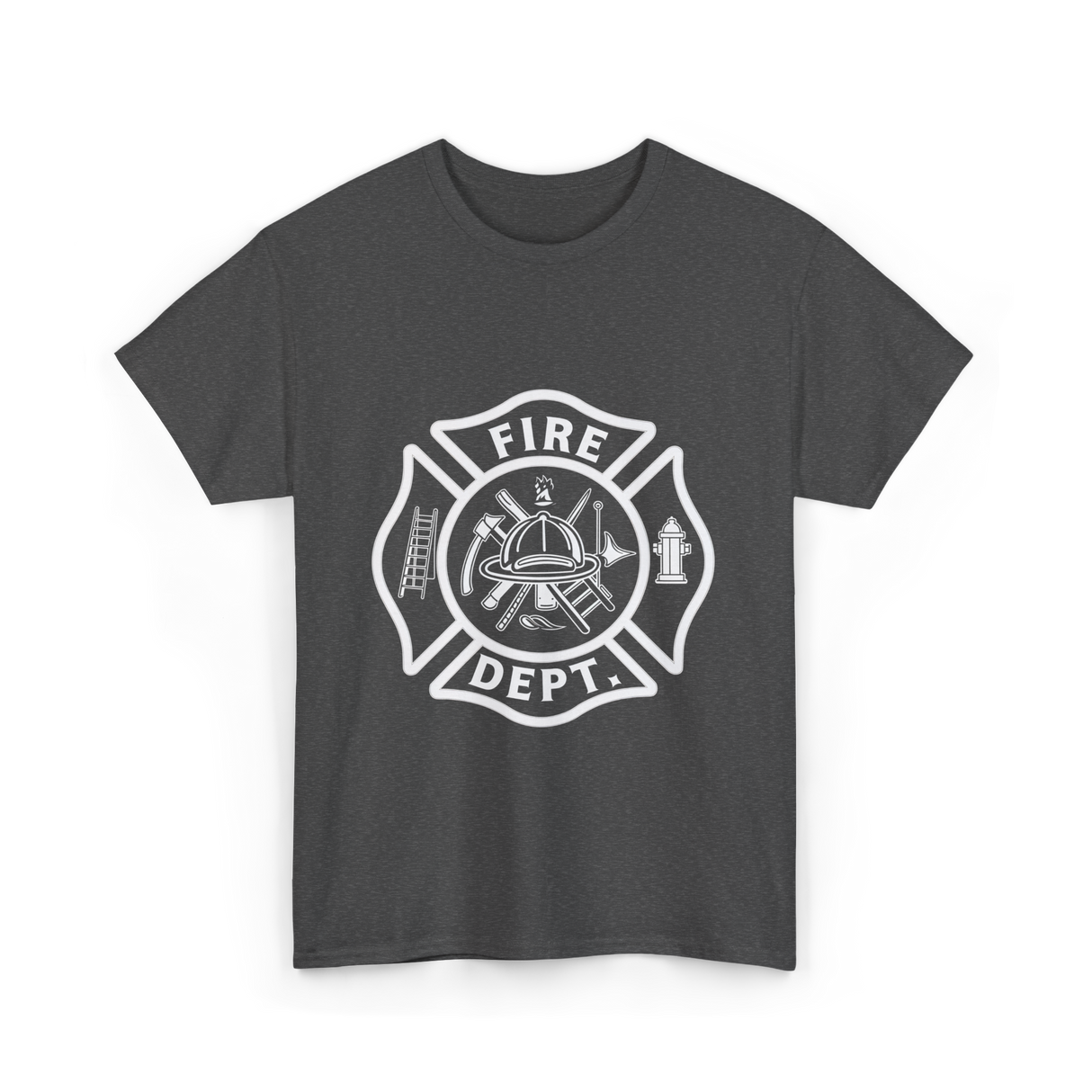 Fire Dept Firefighter Badge T-Shirt - Dark Heather