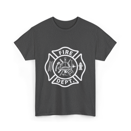 Fire Dept Firefighter Badge T-Shirt - Dark Heather