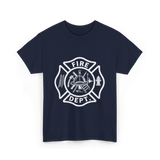 Fire Dept Firefighter Badge T-Shirt - Navy