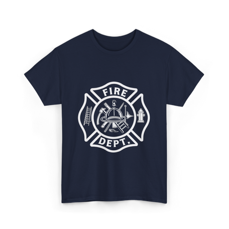 Fire Dept Firefighter Badge T-Shirt - Navy