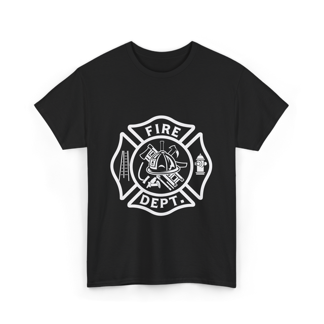 Fire Dept Firefighter Gear T-Shirt - Black