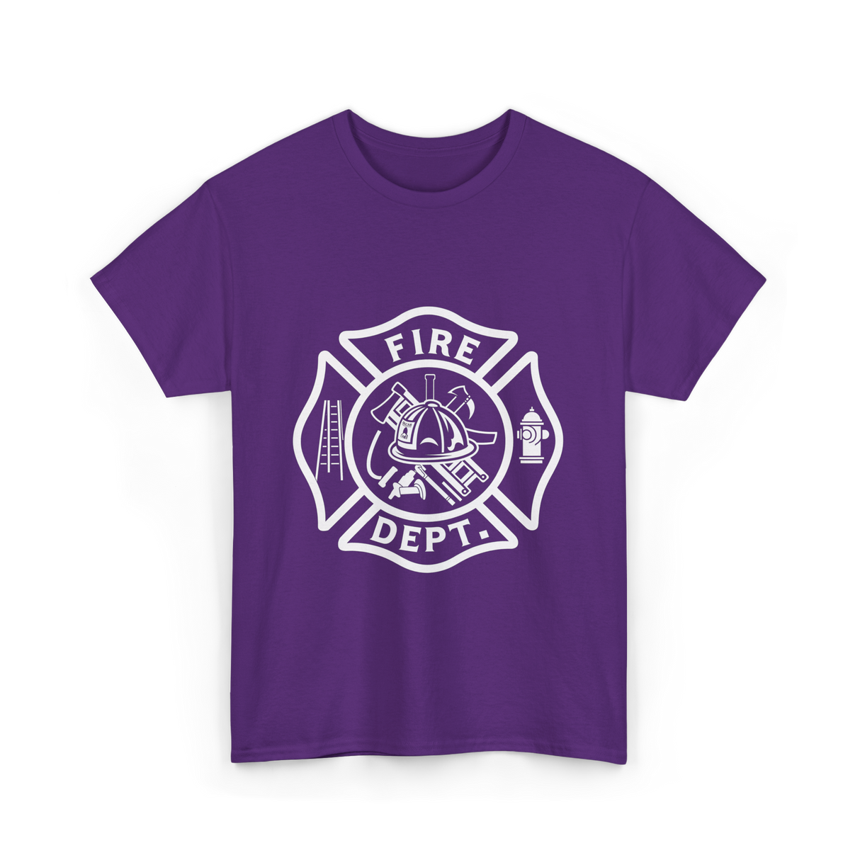 Fire Dept Firefighter Gear T-Shirt - Purple