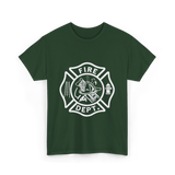 Fire Dept Firefighter Gear T-Shirt - Forest Green