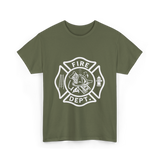 Fire Dept Firefighter Gear T-Shirt - Military Green