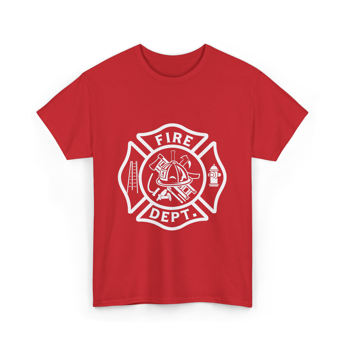 Fire Dept Firefighter Gear T-Shirt - Red