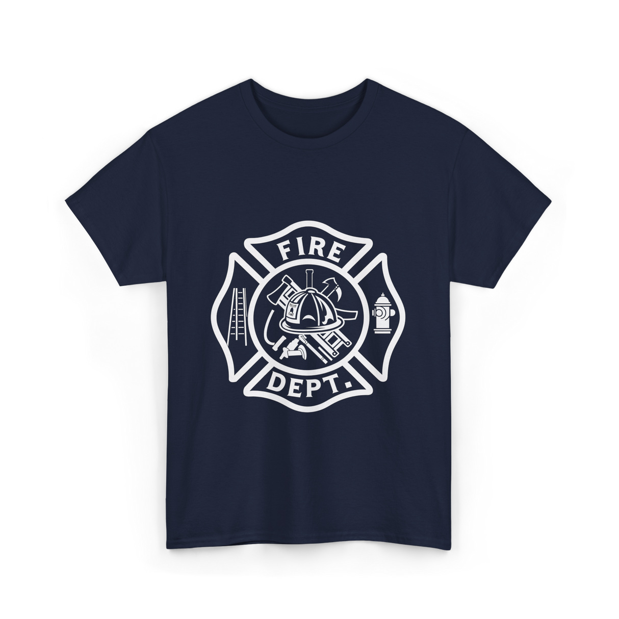 Fire Dept Firefighter Gear T-Shirt - Navy