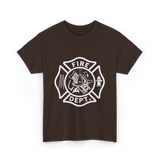 Fire Dept Firefighter Gear T-Shirt - Dark Chocolate