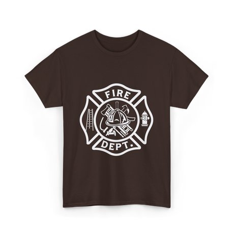 Fire Dept Firefighter Gear T-Shirt - Dark Chocolate