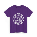 Fire Dept Firefighter Gear T-Shirt - Purple