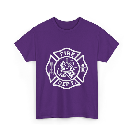 Fire Dept Firefighter Gear T-Shirt - Purple