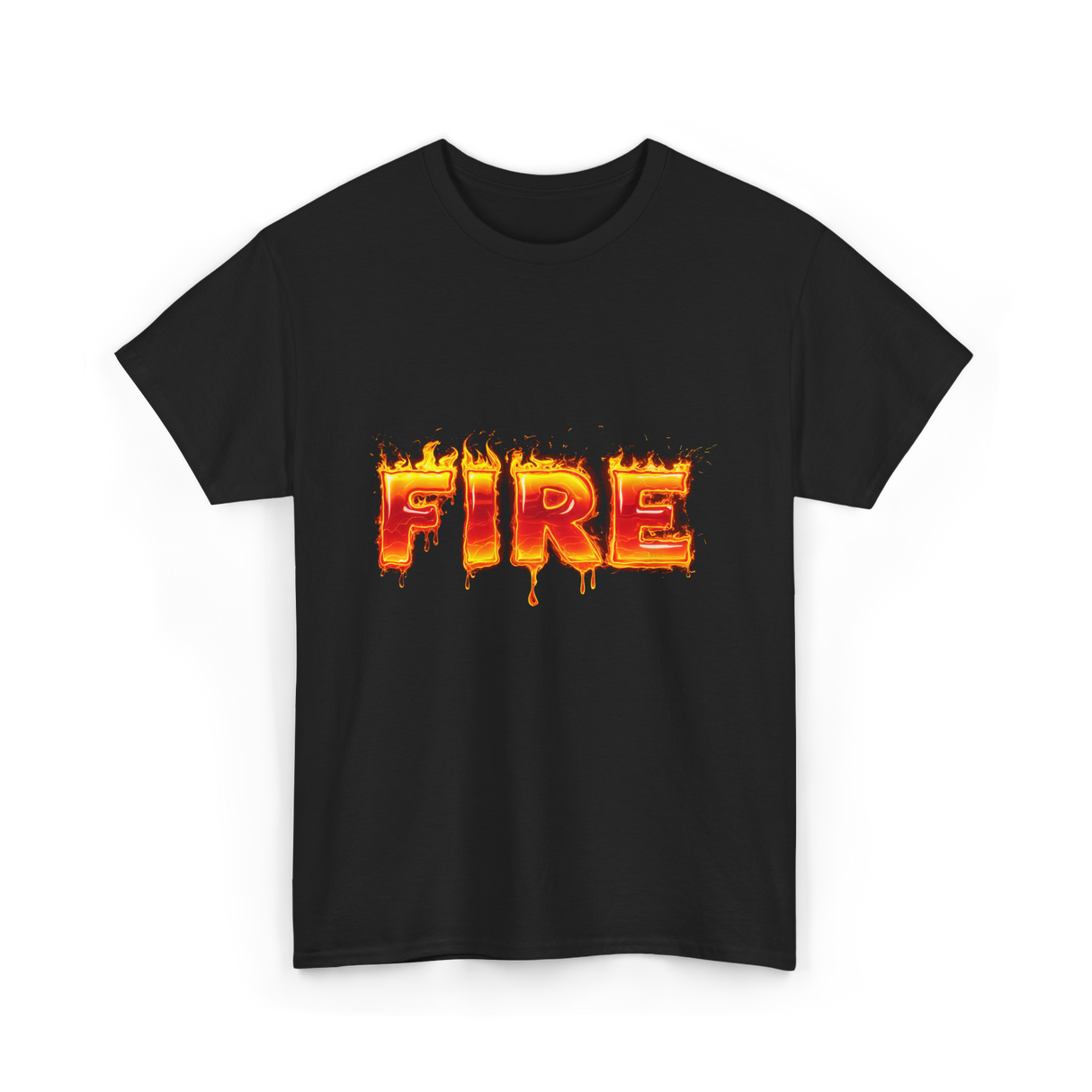 Fire Flame Graphic T-Shirt - Black