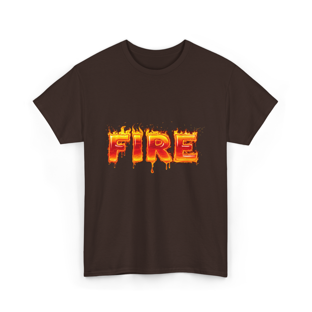 Fire Flame Graphic T-Shirt - Dark Chocolate