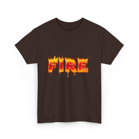 Fire Flame Graphic T-Shirt - Dark Chocolate