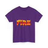 Fire Flame Graphic T-Shirt - Purple