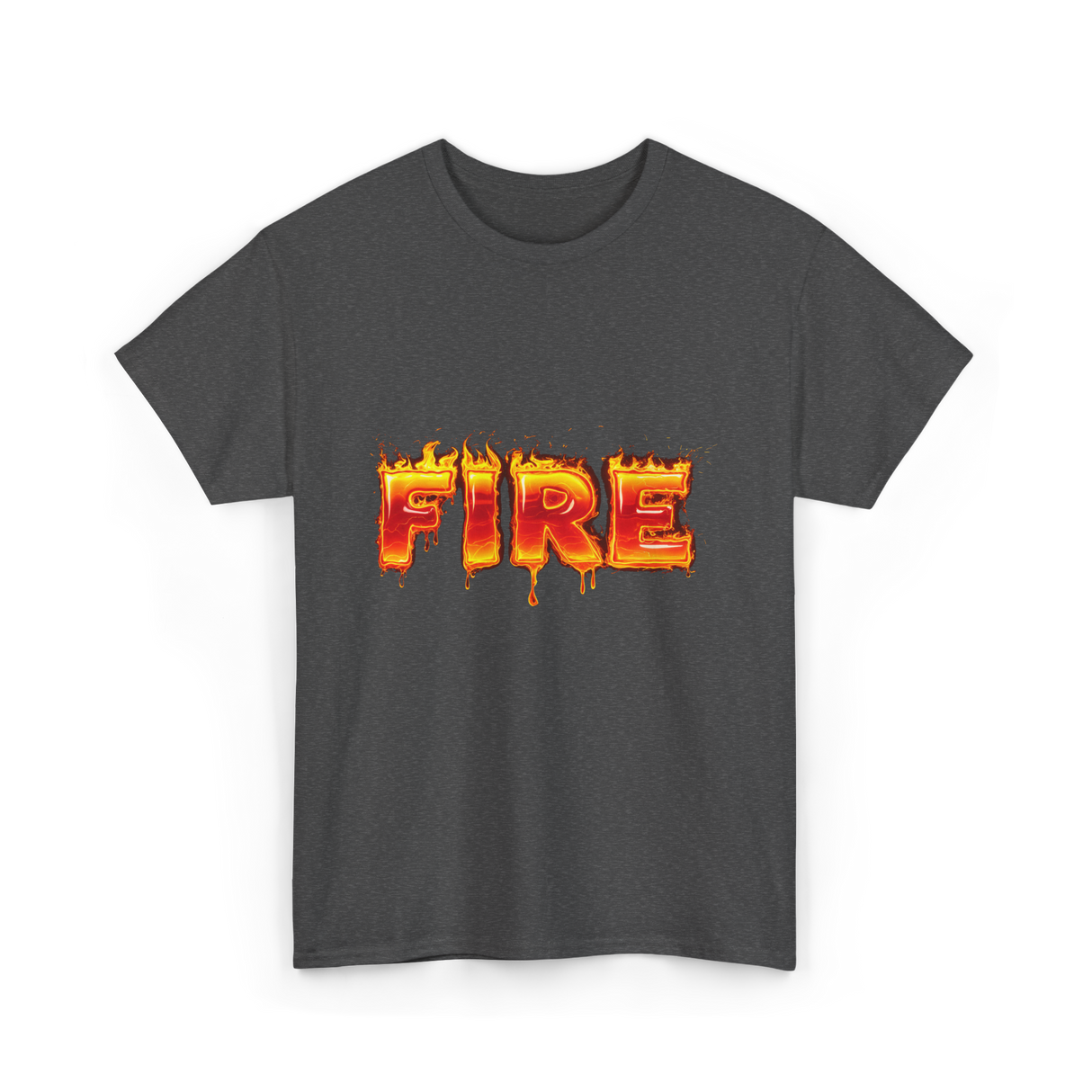 Fire Flame Graphic T-Shirt - Dark Heather