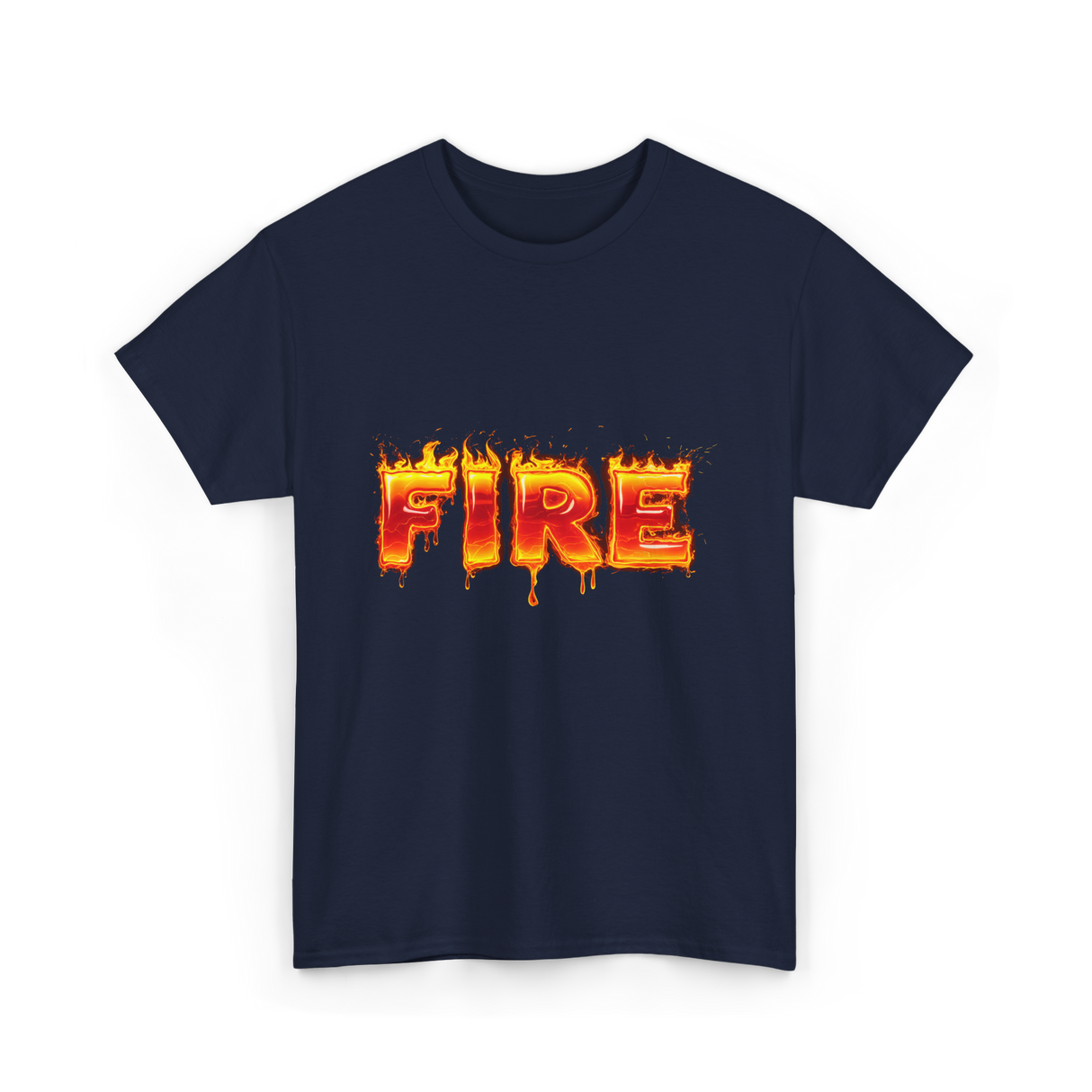 Fire Flame Graphic T-Shirt - Navy