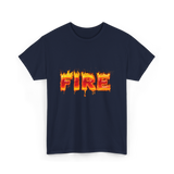 Fire Flame Graphic T-Shirt - Navy