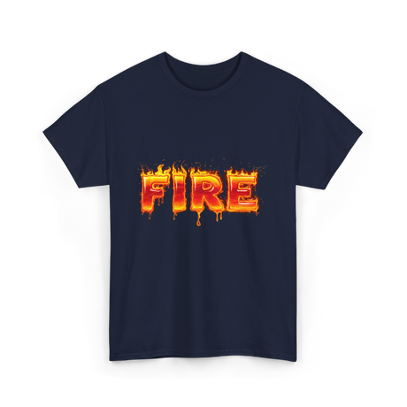 Fire Flame Graphic T-Shirt - Navy