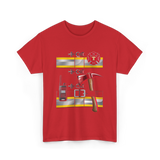 Firefighter Costume Fireman Axe T-Shirt - Red