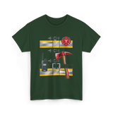 Firefighter Costume Fireman Axe T-Shirt - Forest Green