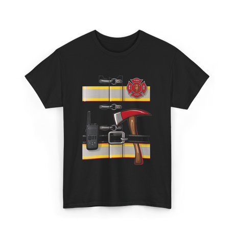 Firefighter Gear Fireman Axe T-Shirt - Black