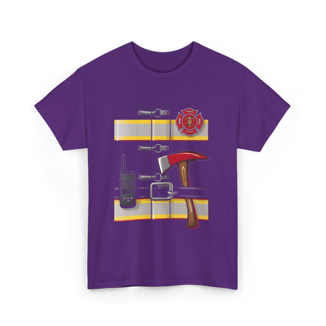 Firefighter Gear Fireman Axe T-Shirt - Purple