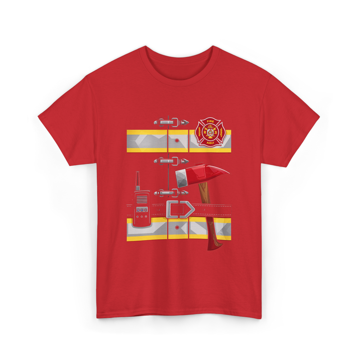 Firefighter Tools Firefighter Axe T-Shirt - Red