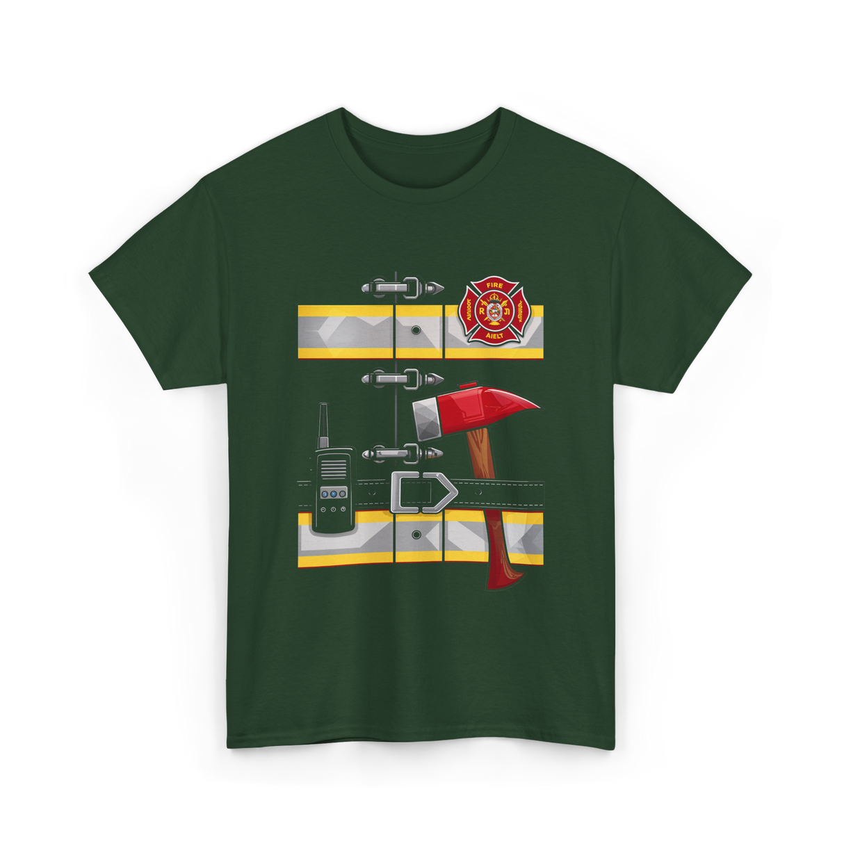 Firefighter Tools Firefighter Axe T-Shirt - Forest Green