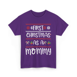 First Christmas As A Mommy Christmas T-Shirt - Purple