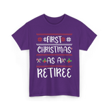 First Christmas As A Retiree Holiday T-Shirt - Purple