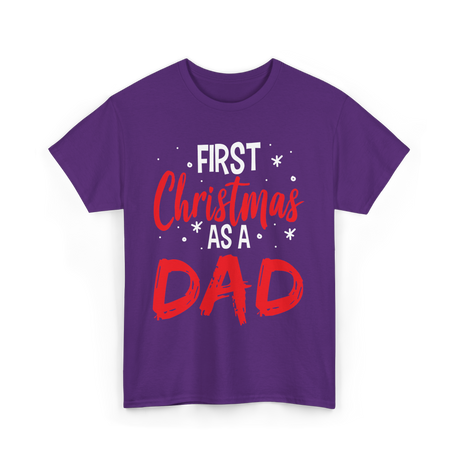 First Christmas As Dad Christmas T-Shirt - Purple