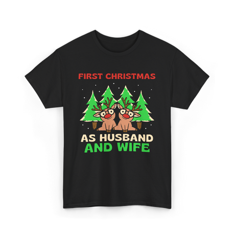 First Christmas As Husband Wife T-Shirt - Black