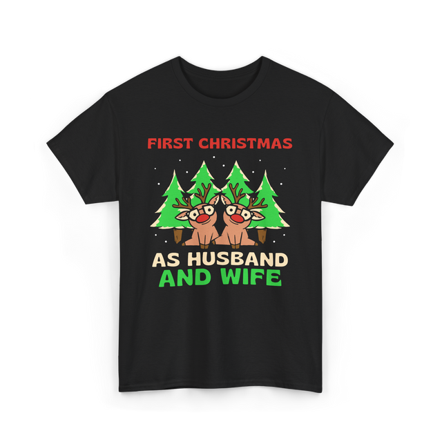 First Christmas As Husband Wife T-Shirt - Black