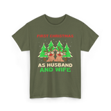 First Christmas As Husband Wife T-Shirt - Military Green