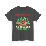 First Christmas As Husband Wife T-Shirt - Dark Heather