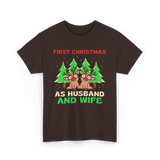 First Christmas As Husband Wife T-Shirt - Dark Chocolate