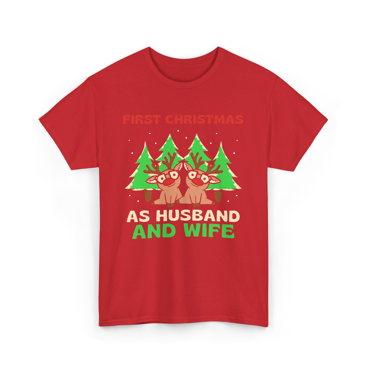 First Christmas As Husband Wife T-Shirt - Red