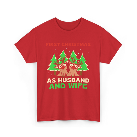 First Christmas As Husband Wife T-Shirt - Red