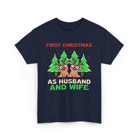 First Christmas As Husband Wife T-Shirt - Navy