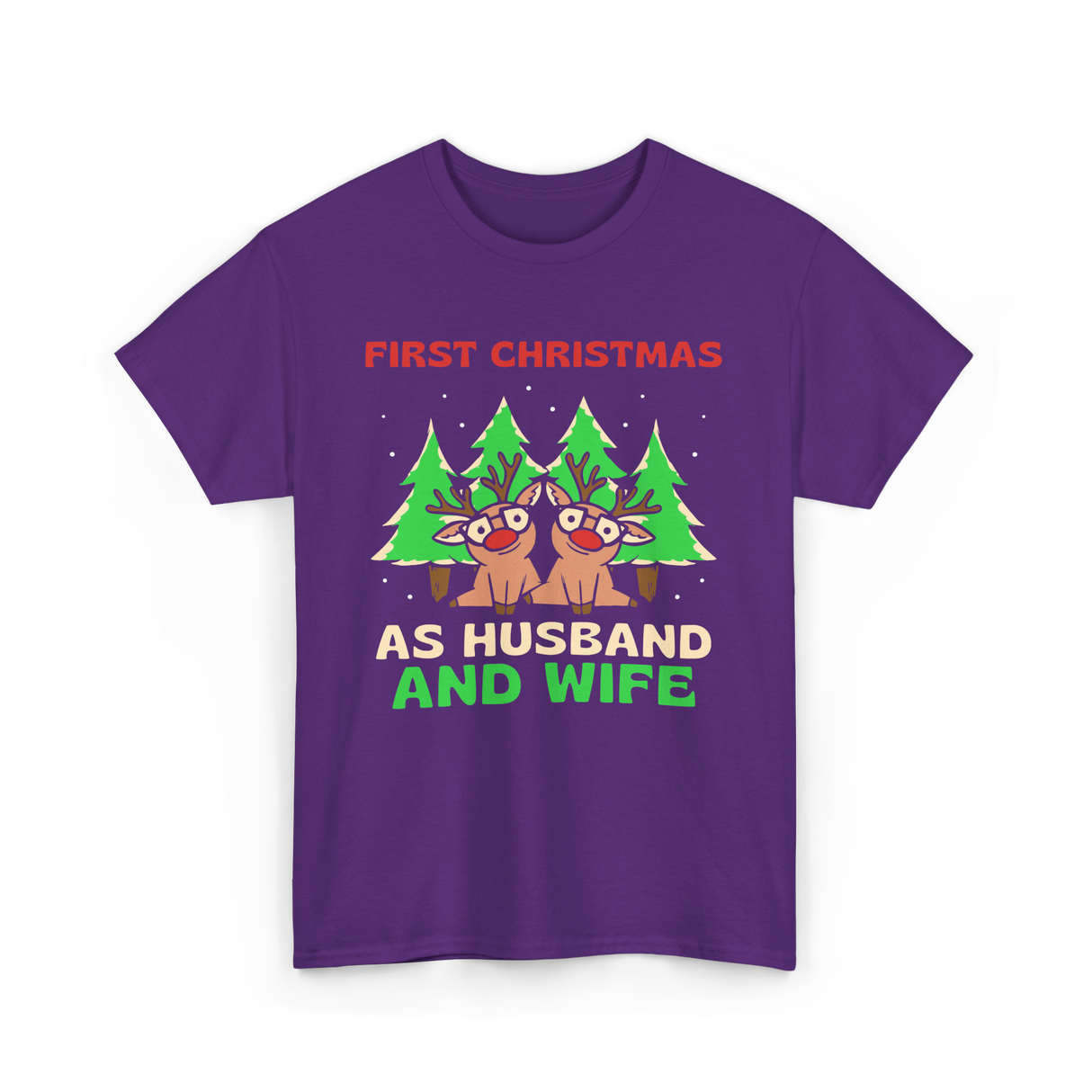 First Christmas As Husband Wife T-Shirt - Purple