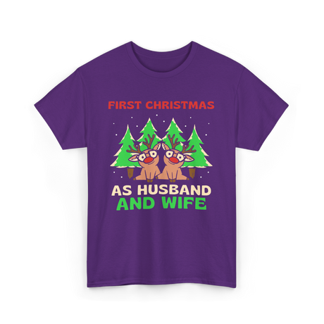 First Christmas As Husband Wife T-Shirt - Purple