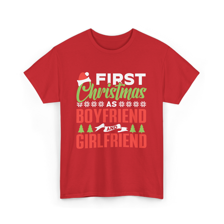 First Christmas Boyfriend Girlfriend T-Shirt - Red