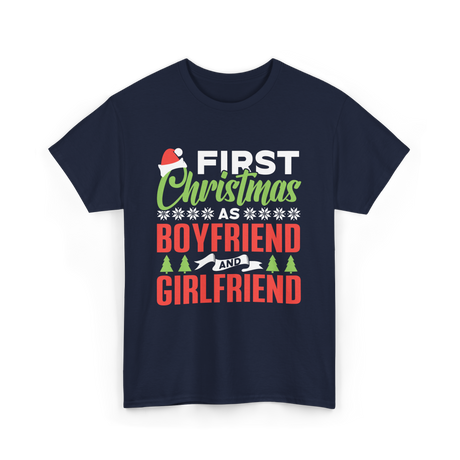 First Christmas Boyfriend Girlfriend T-Shirt - Navy